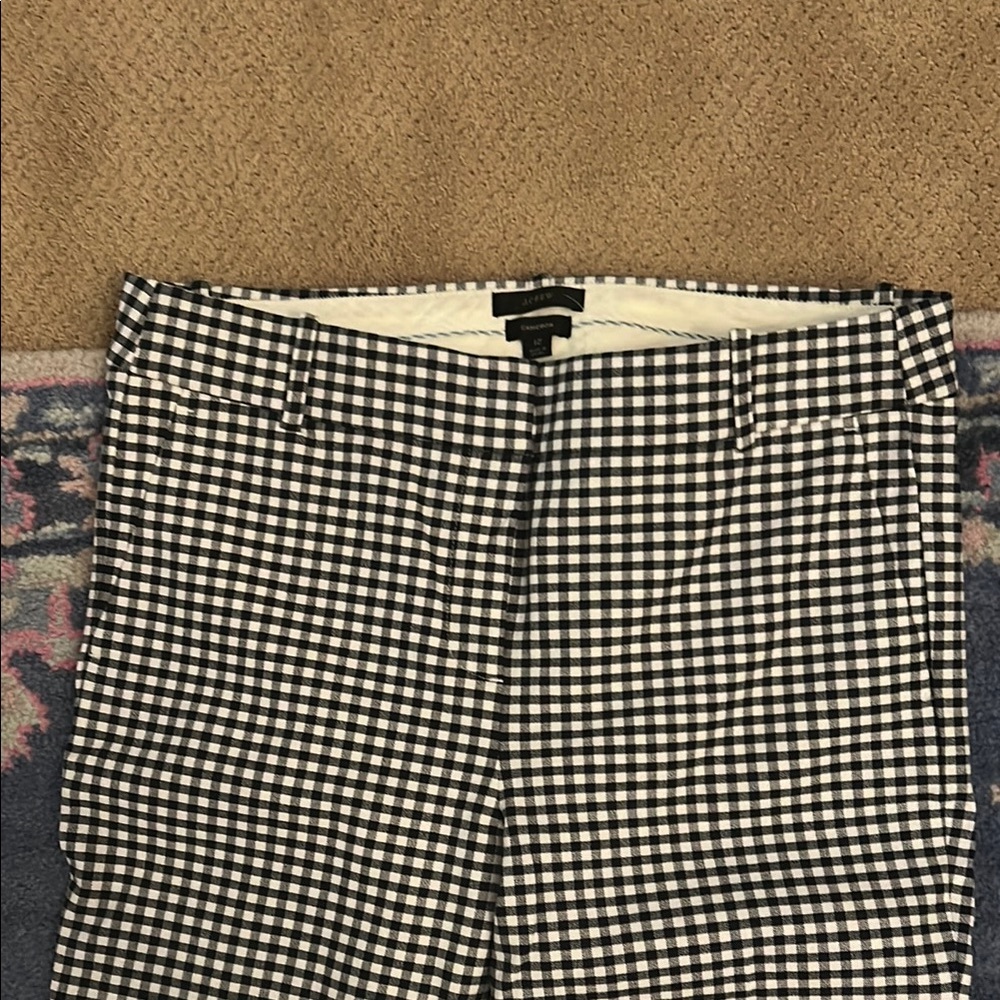 JCrew Black and White Checkered Pants